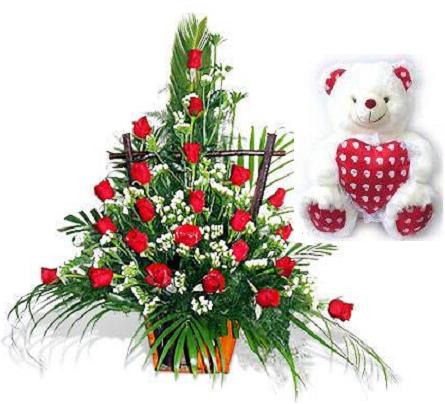 Hoa hồng và gấu Teddy bear HV-L-377 (ID: HV-L-377) 
