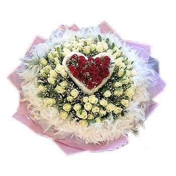 HV-NH-L-353     99 white and red bouquet (ID: HV-NH-L-353) 