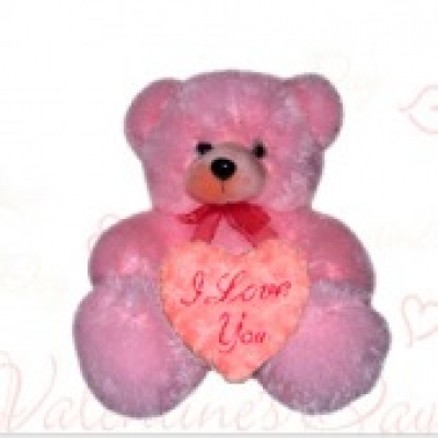 Pink Teddy Bear & Heart (ID: TH-PINK-TB-HEART) 