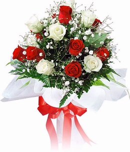 12 Hoa hồng đỏ và 12 hoa hồng trắng HV-L-338 (ID: HV-L-338) 