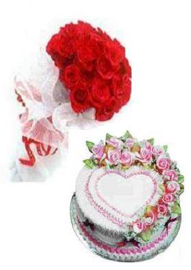 Hoa Hồng và bánh cho Valentine HV-L-308 (ID: HV-L-308) 