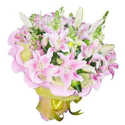 Big bouquet of 15 lily stems (ID: HV-M-4009) 